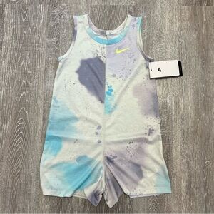 NWT Nike Girl's Romper Tie Dye Size 6X white blue purple